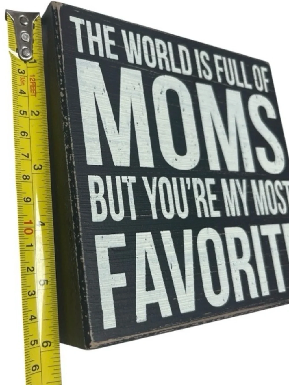 Quill To Paper Favorite Mom Wood Block Sign Farmhouse Shelf Sitter Rustic Decor